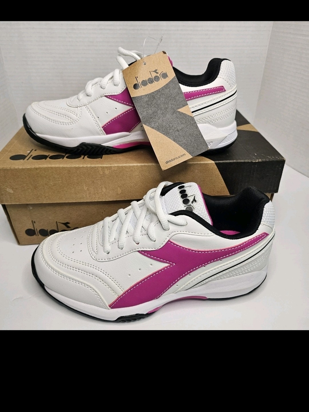 Diadora S. Challenge 4 SL Clay Tennis Shoes Womens 6.5 White Pink w/ Box